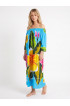 Hand Painted Rayon Off Shoulder Dress Hand Painted Rayon Off Shoulder Dress